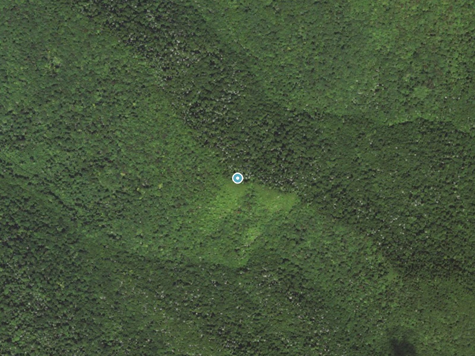Aerial photo of the same ground around Mitchell Falls near Montreat, North Carolina, for comparison with the lidar view