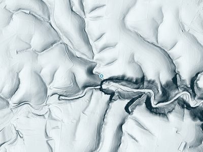 LiDAR terrain view around Cul-car-mac Falls in Tennessee, about 209 feet of drop