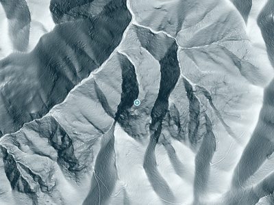 LiDAR terrain view around Buckeye Falls in Tennessee, about 477 feet of drop