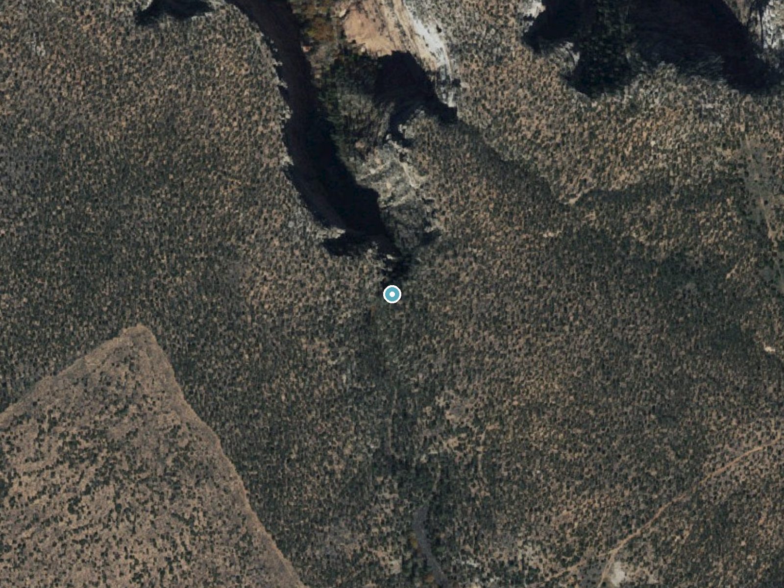 Aerial photo of the same ground around Big Flow near Del Muerto, Arizona, for comparison with the lidar view