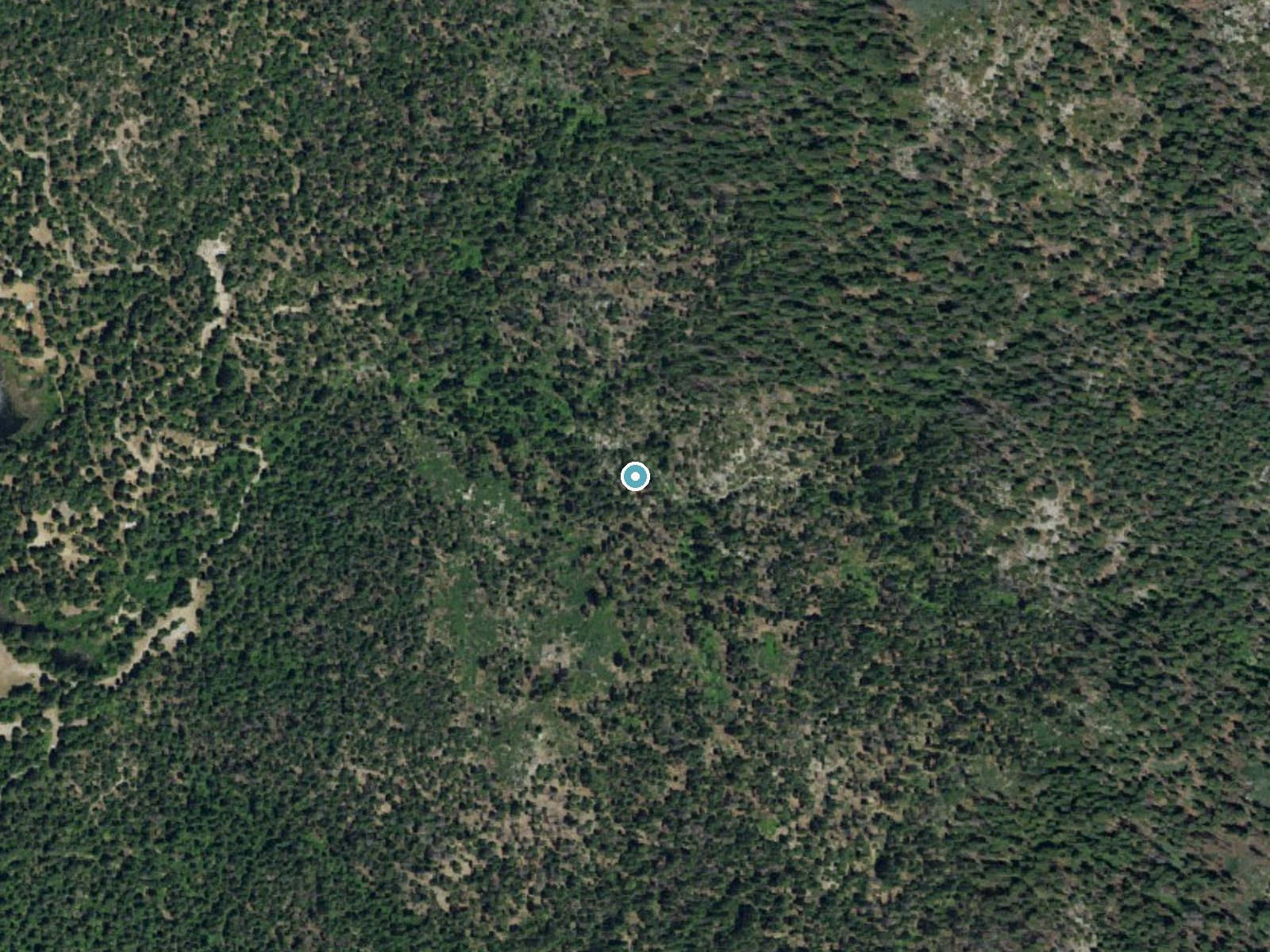 Aerial photo of the same ground around Ella Falls near Wilsonia, California, for comparison with the lidar view
