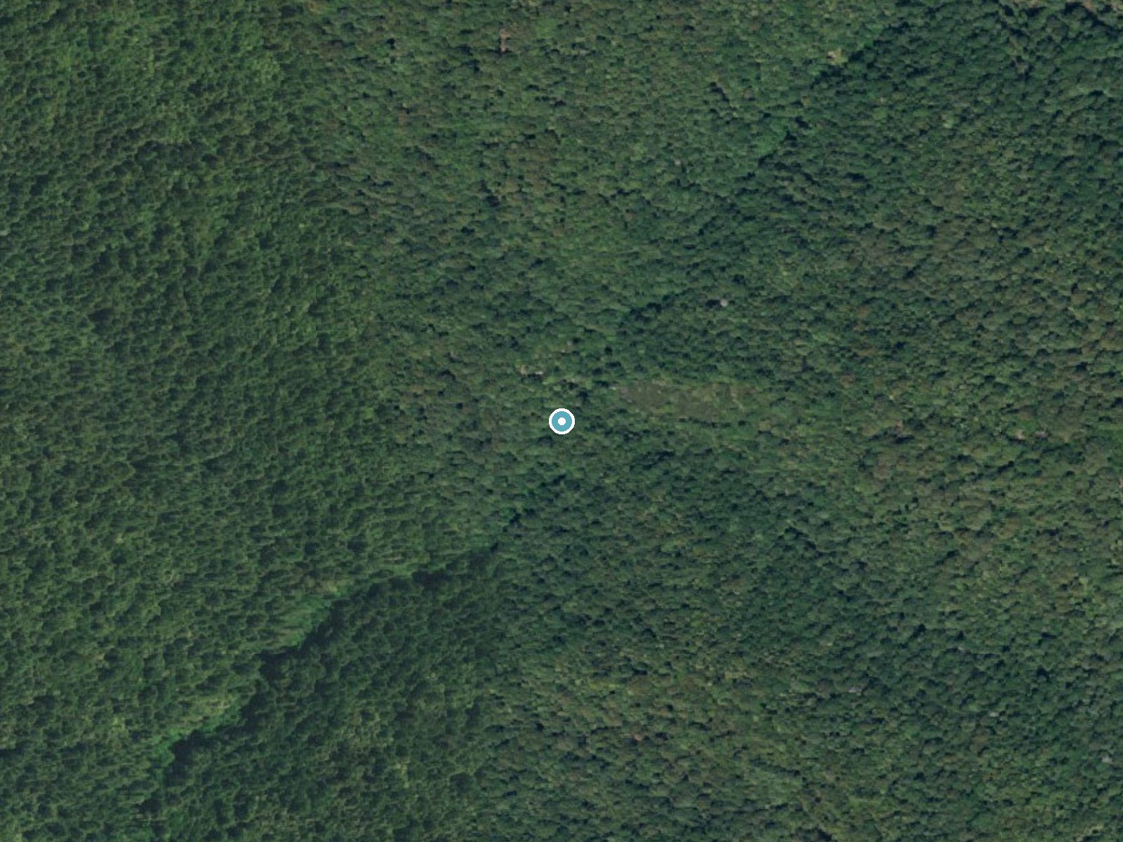 Aerial photo of the same ground around Fiver Finger Falls near Day Valley, California, for comparison with the lidar view