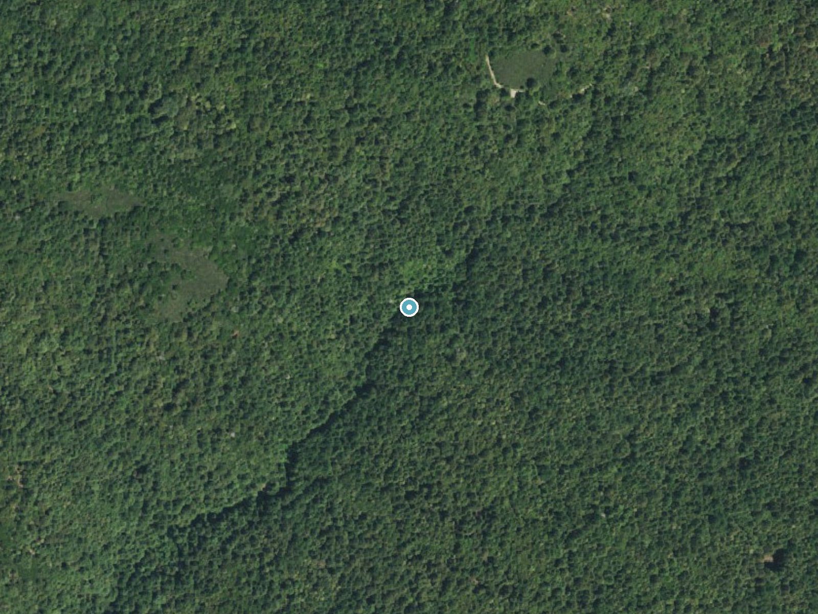 Aerial photo of the same ground around Maple Falls near Day Valley, California, for comparison with the lidar view