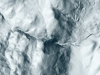 LiDAR terrain view around Camino Falls