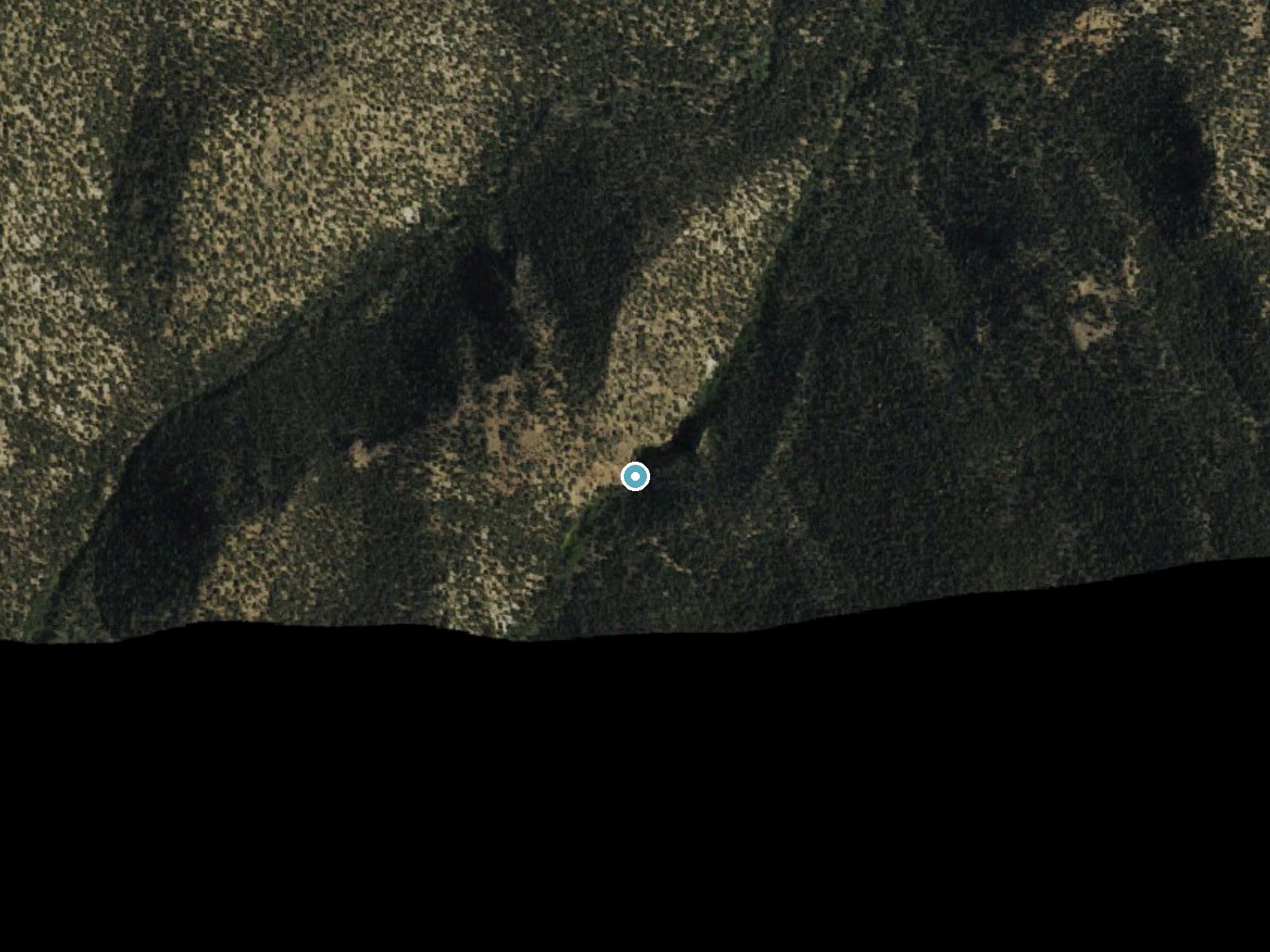 Aerial photo of the same ground around Jackson Falls near Tonopah, Nevada, for comparison with the lidar view