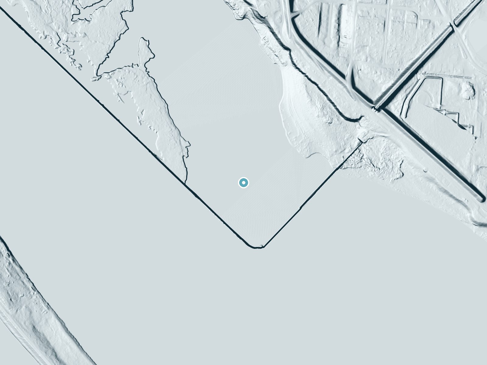 LiDAR bare-earth terrain around Falls of the Ohio near Clarksville, Kentucky