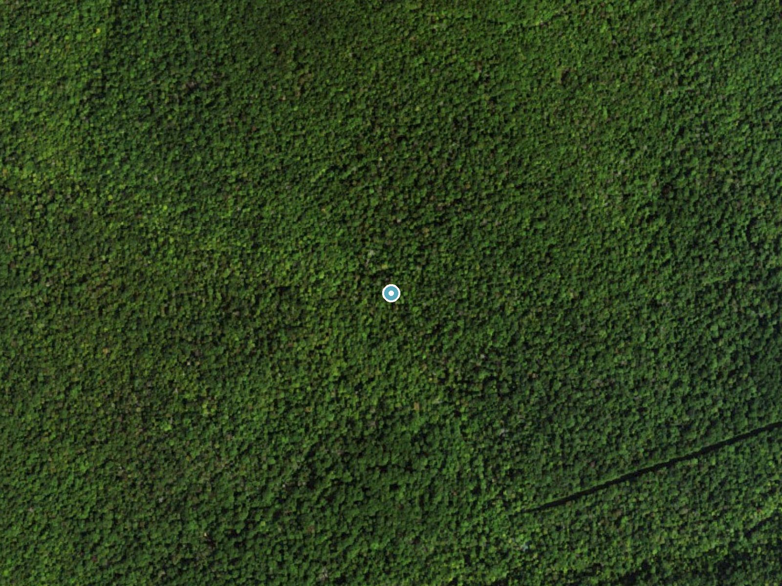 Aerial photo of the same ground around Big Rock Falls near Stanley, Virginia, for comparison with the lidar view