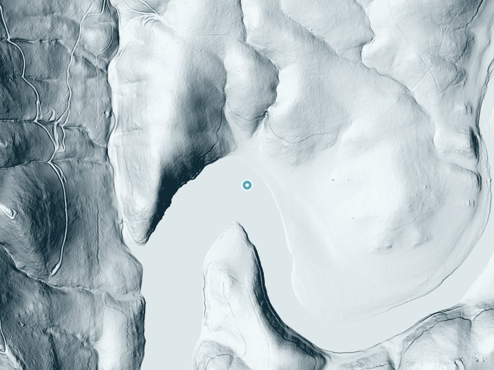 LiDAR bare-earth terrain around Salmon Falls (historical) near Granite Bay, California