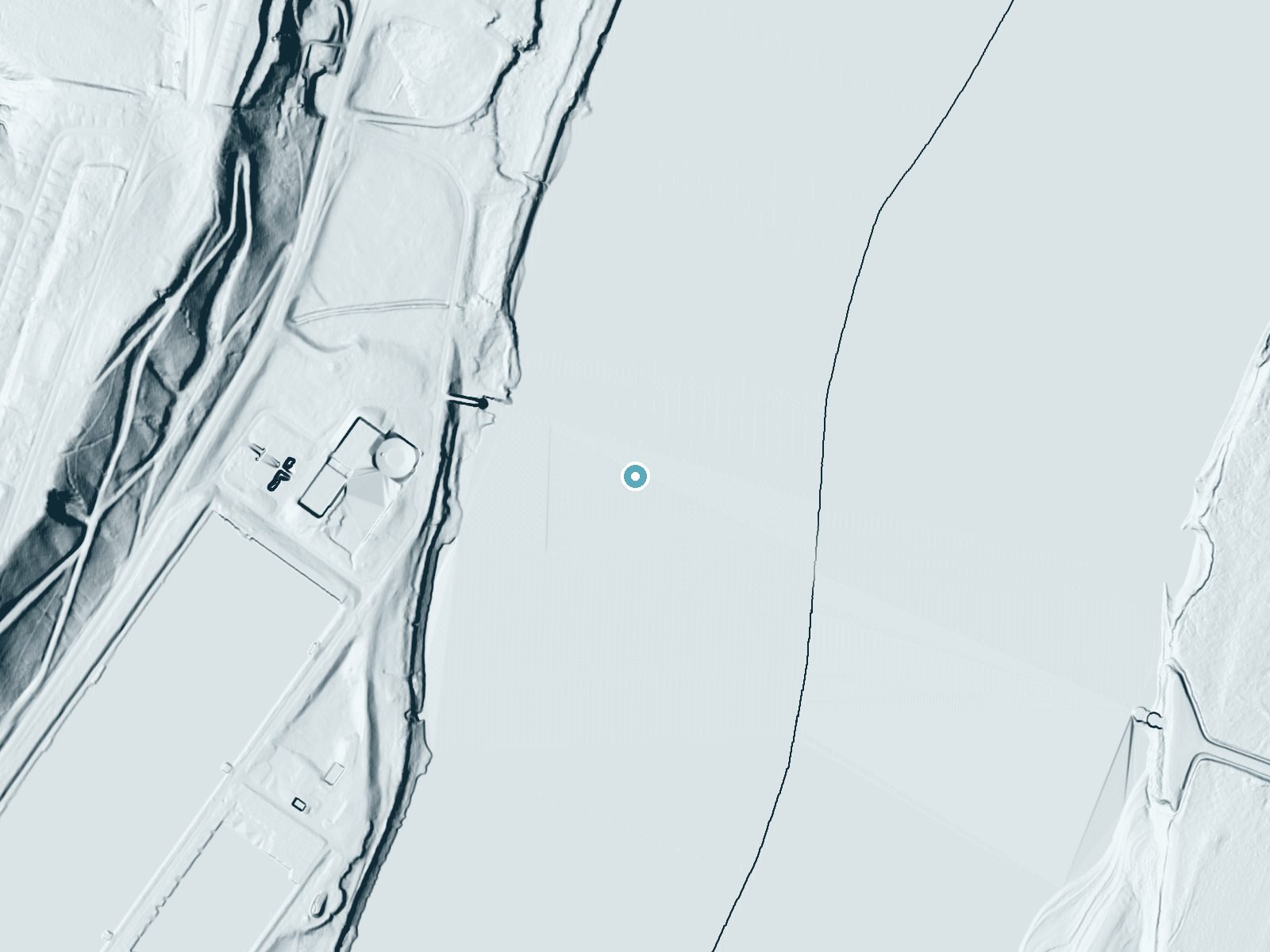 LiDAR bare-earth terrain around Chain of Rocks near Glasgow Village, Missouri