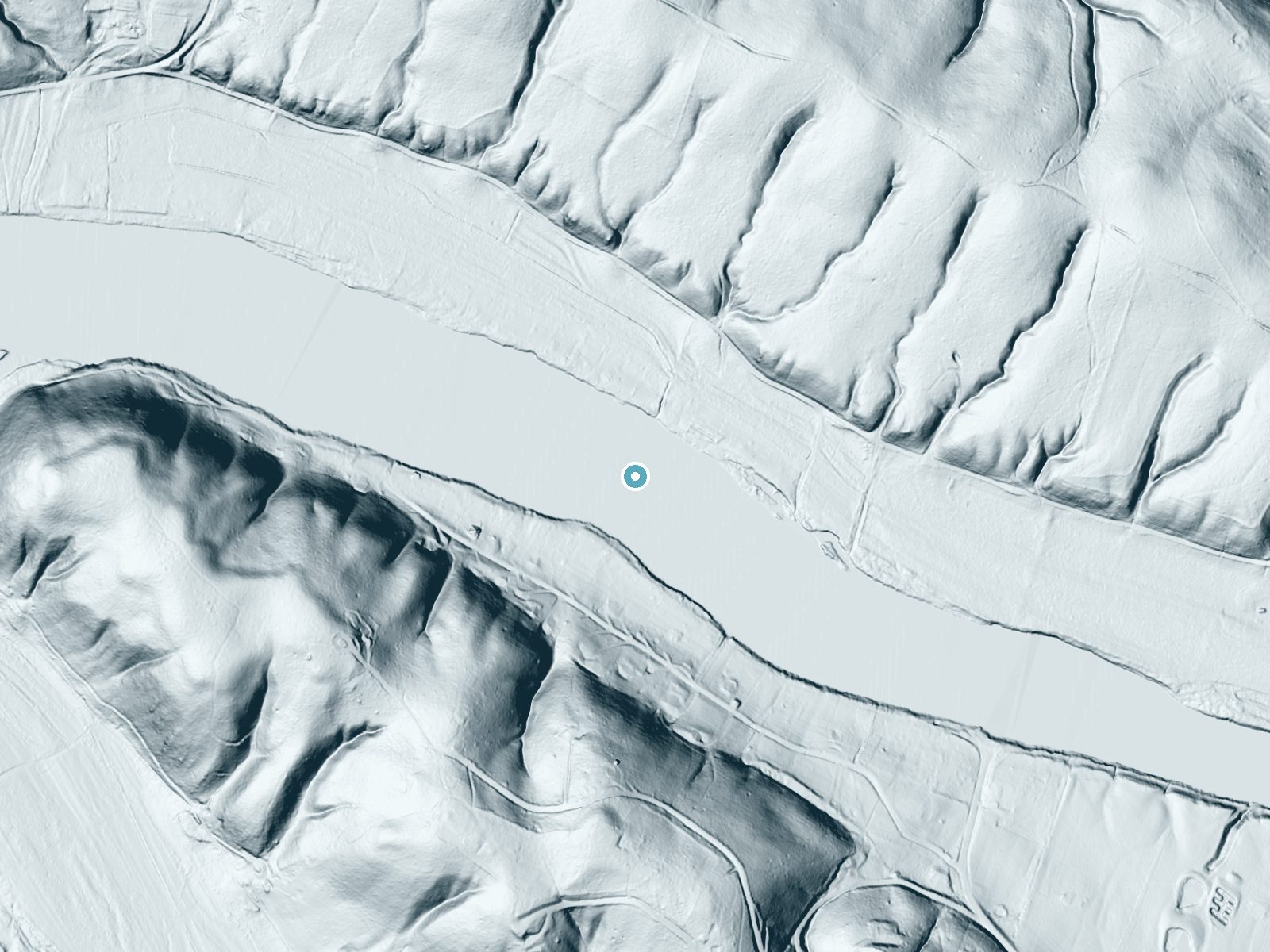 LiDAR bare-earth terrain around Goods Falls near Luray, Virginia