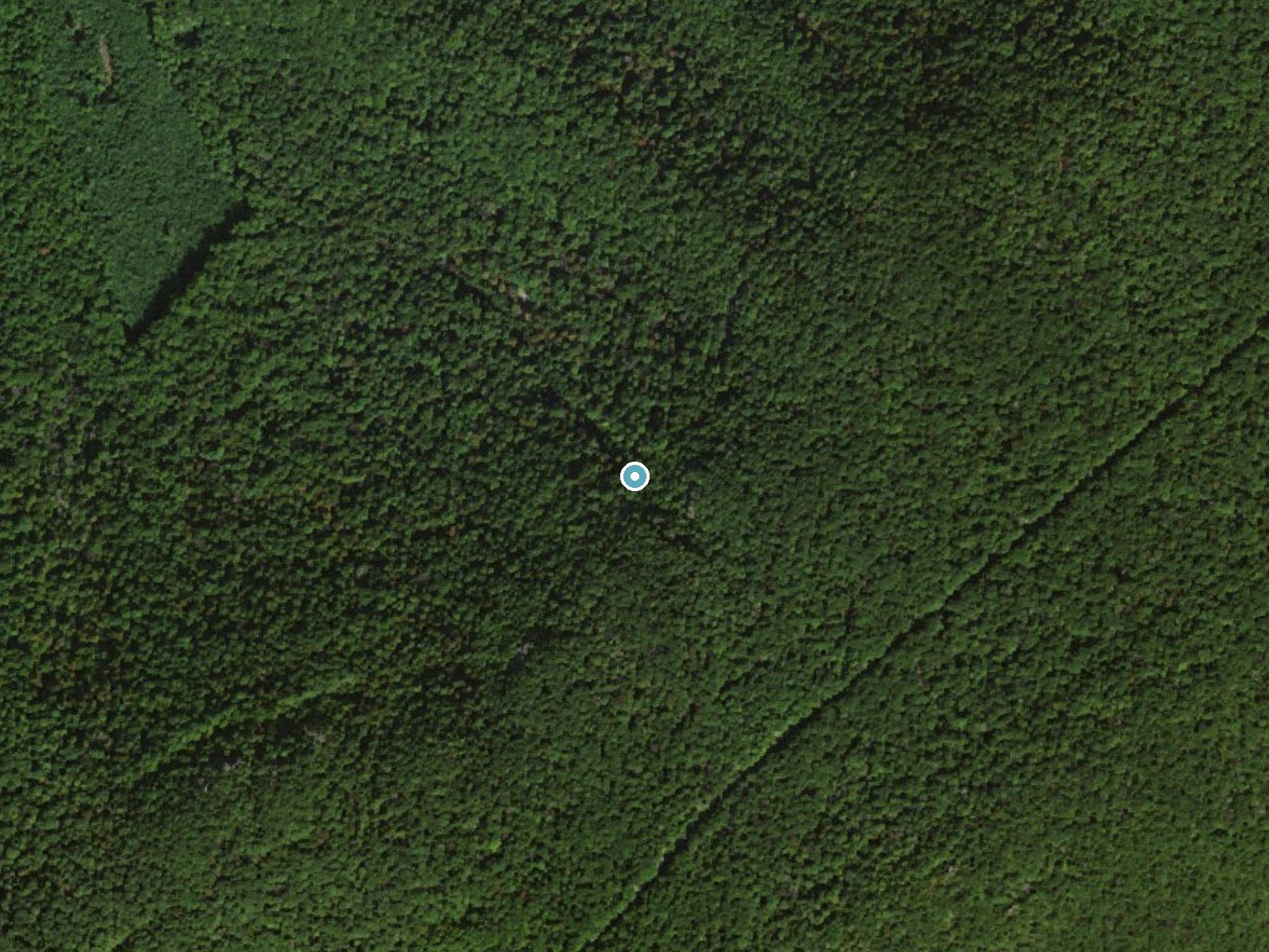 Aerial photo of the same ground around Miller Falls near Flint Hill, Virginia, for comparison with the lidar view