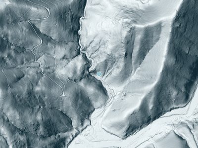 LiDAR terrain view around Codfish Falls in California, about 210 feet of drop