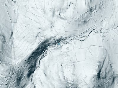 LiDAR terrain view around The Cascade in Maryland, about 158 feet of drop