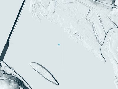 LiDAR terrain view around Amos Falls in Maryland