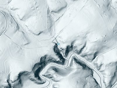 LiDAR terrain view around Wiley Falls in Maryland, about 113 feet of drop