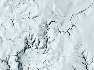 LiDAR terrain view around Vermillion Falls in Indiana, about 58 feet of drop