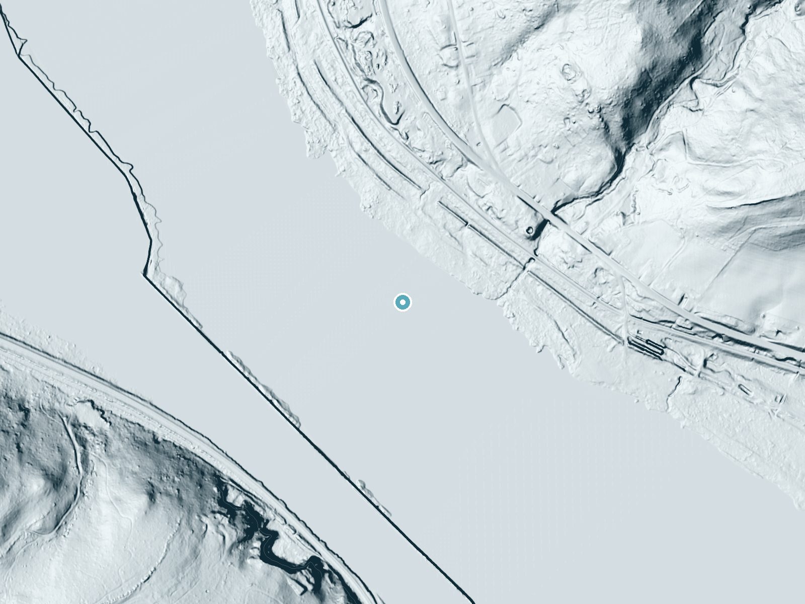 LiDAR bare-earth terrain around Conewago Falls near York Haven, Pennsylvania
