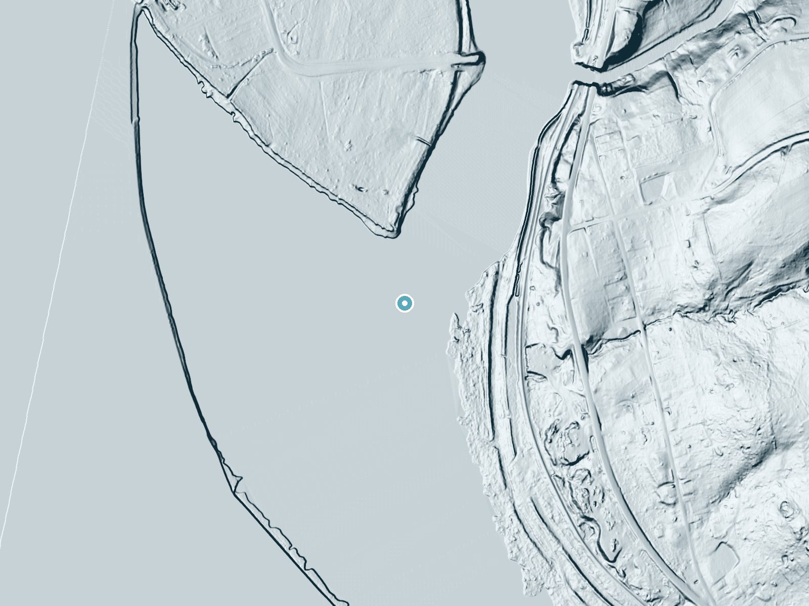 LiDAR bare-earth terrain around Conewago Falls near Falmouth, Pennsylvania