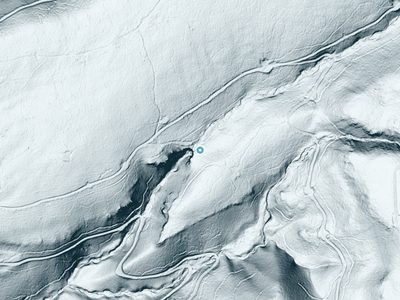 LiDAR terrain view around Deadhorse Falls in California, about 181 feet of drop