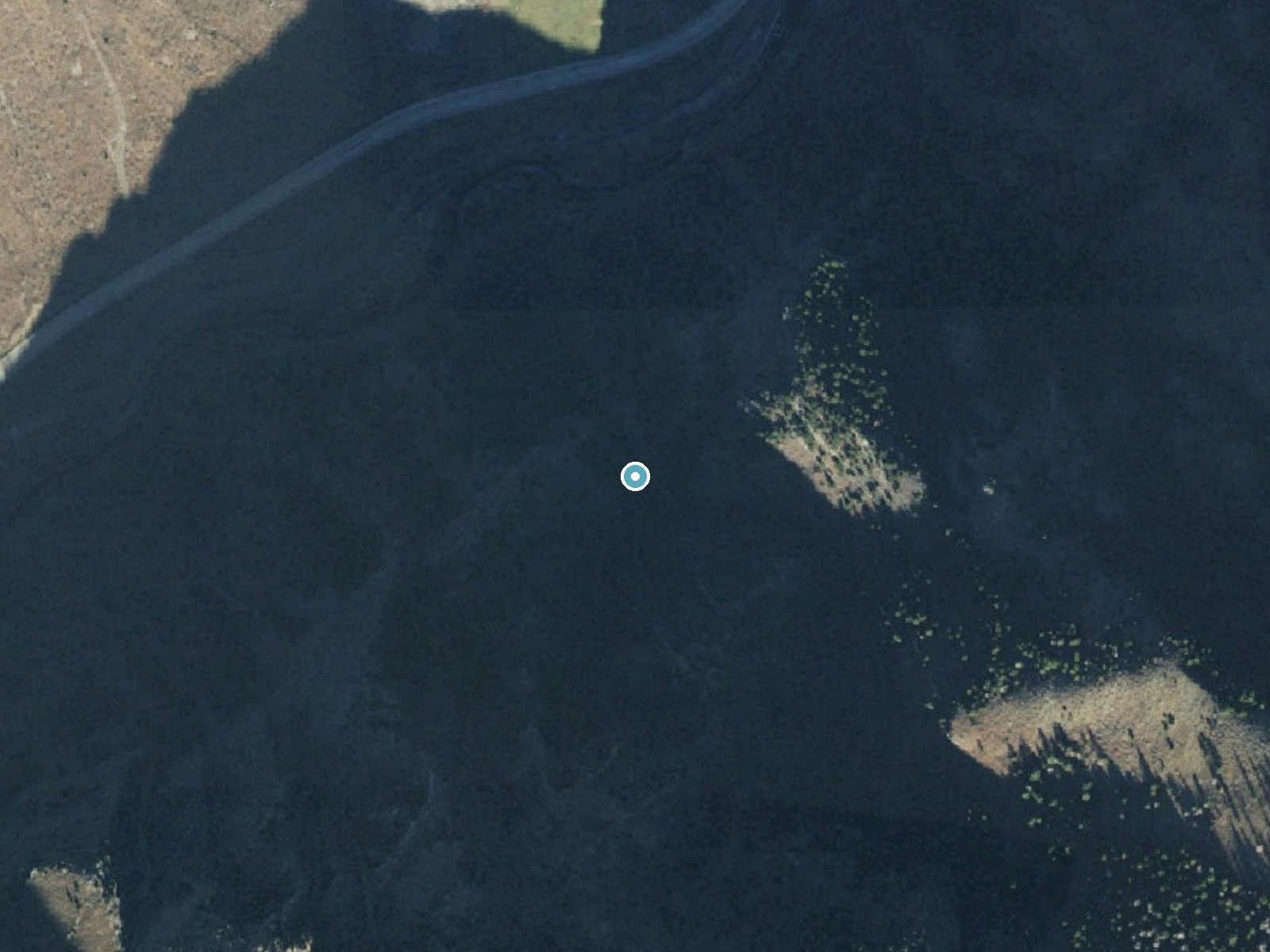 Aerial photo of the same ground around Upper Falls near Sundance, Utah, for comparison with the lidar view
