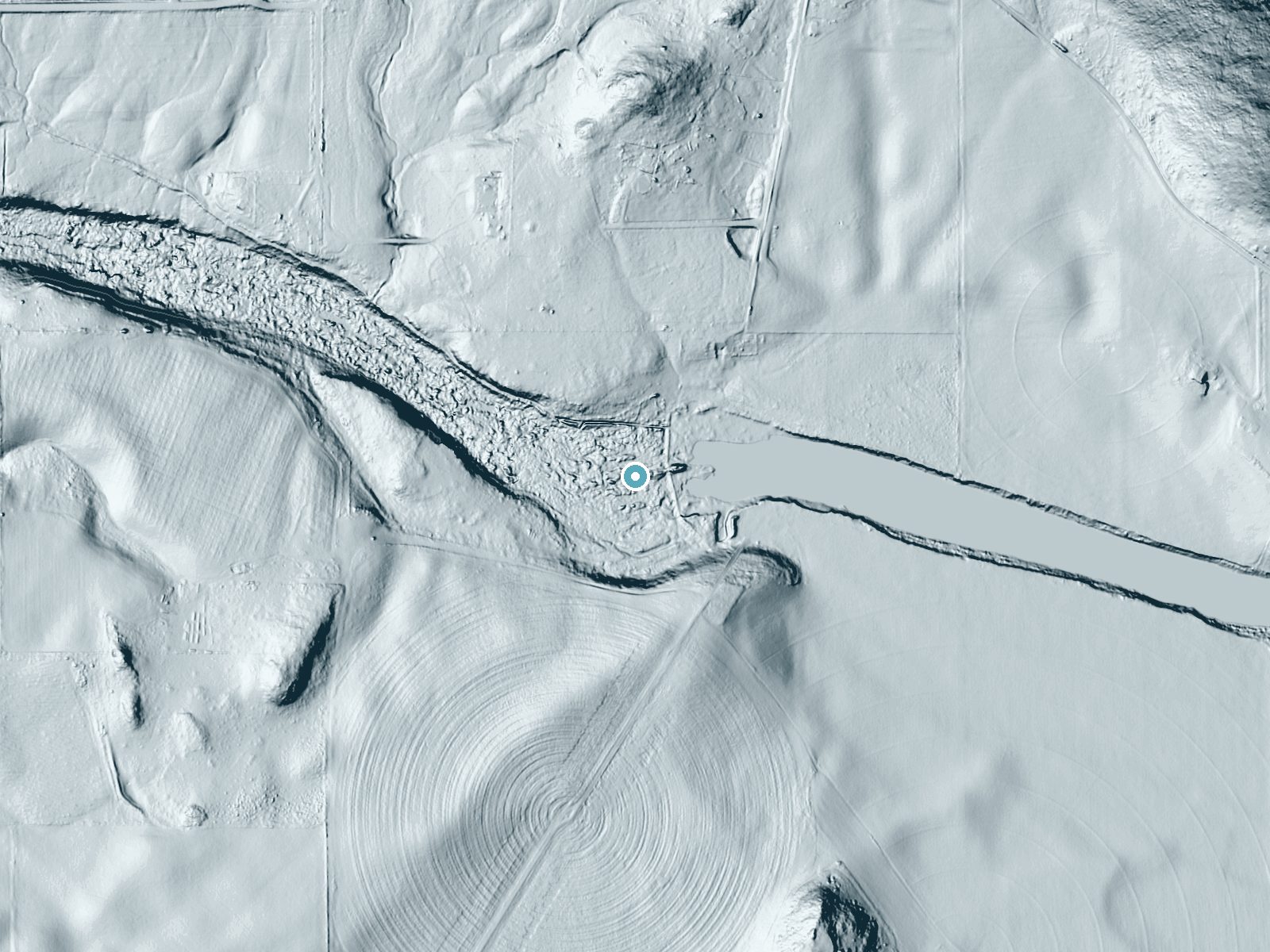 LiDAR bare-earth terrain around Young Falls near McArthur, California