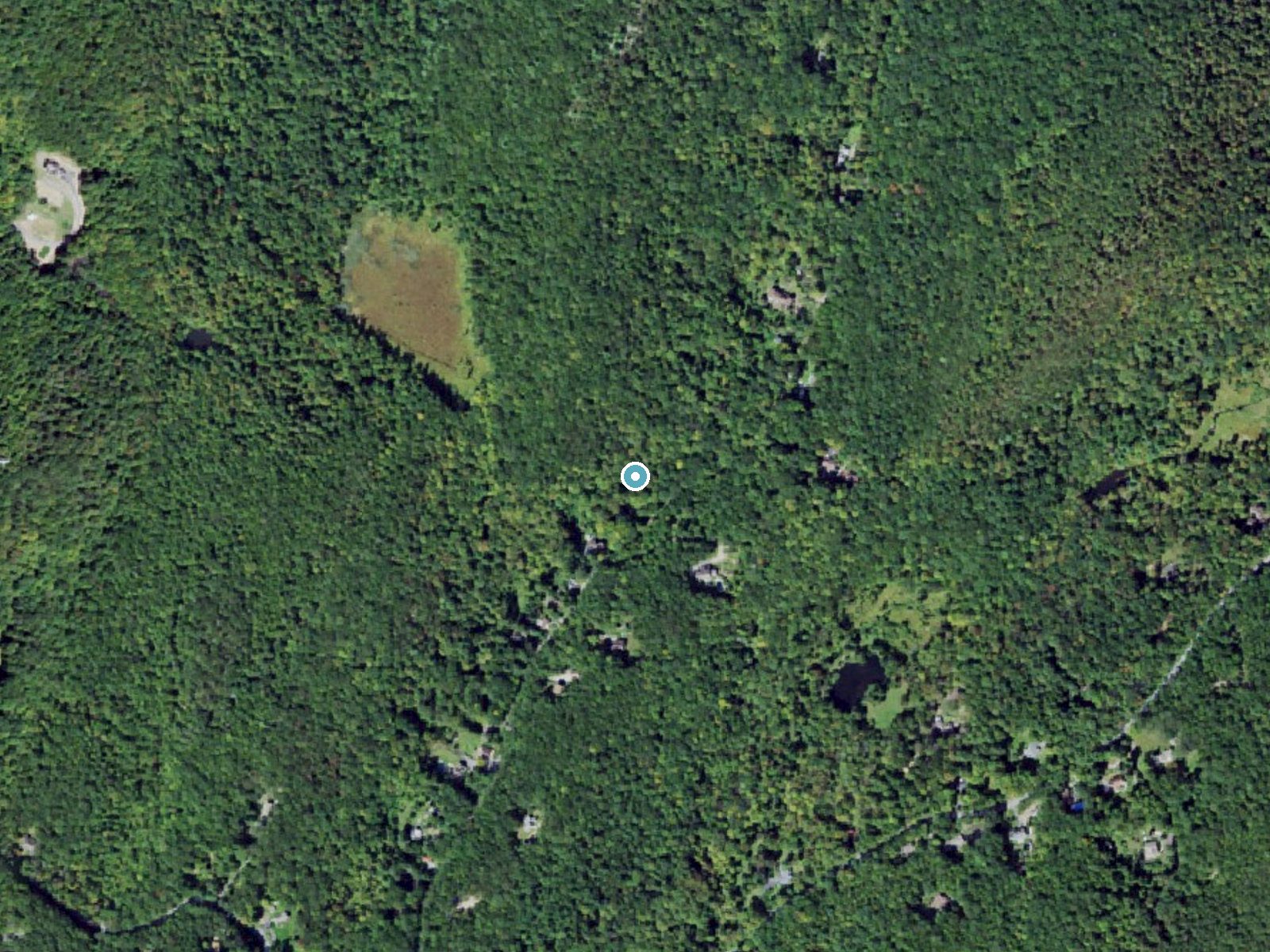Aerial photo of the same ground around Buttermilk Falls near Greenwood Lake, New York, for comparison with the lidar view
