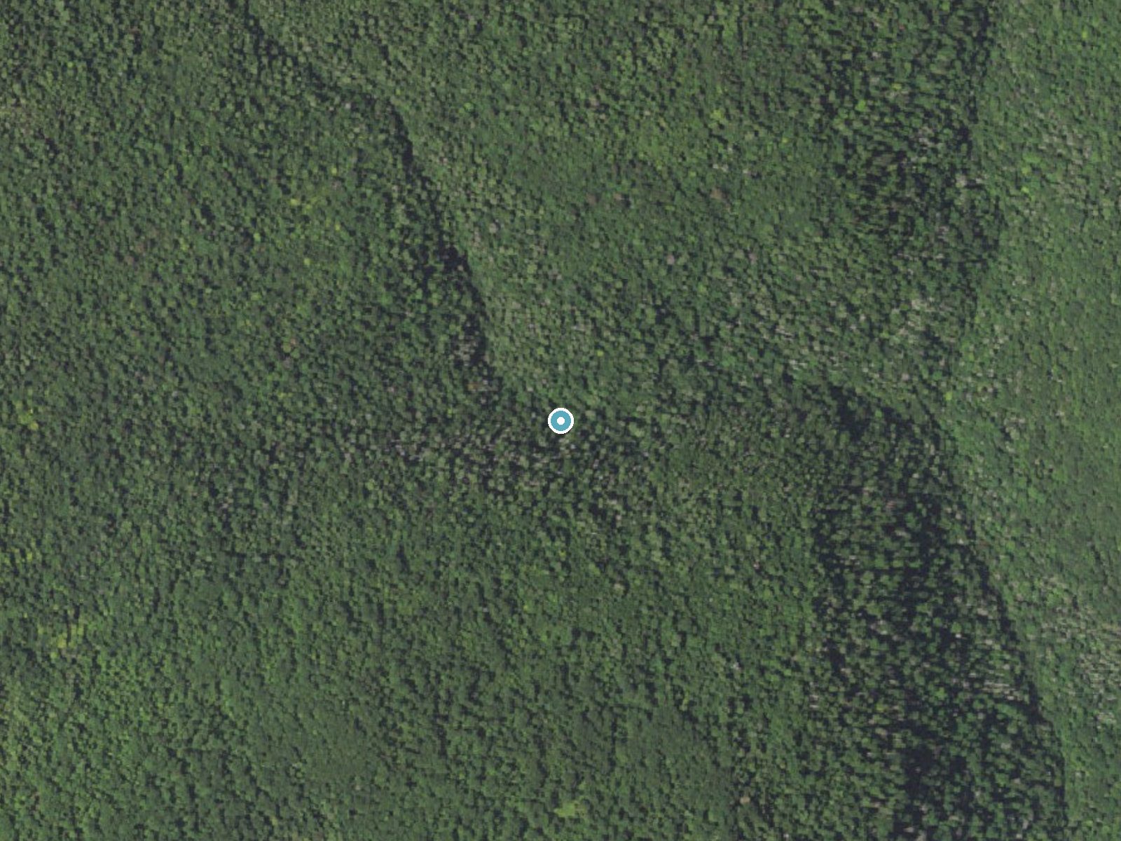 Aerial photo of the same ground around Conestoga Falls near Jamison City, Pennsylvania, for comparison with the lidar view