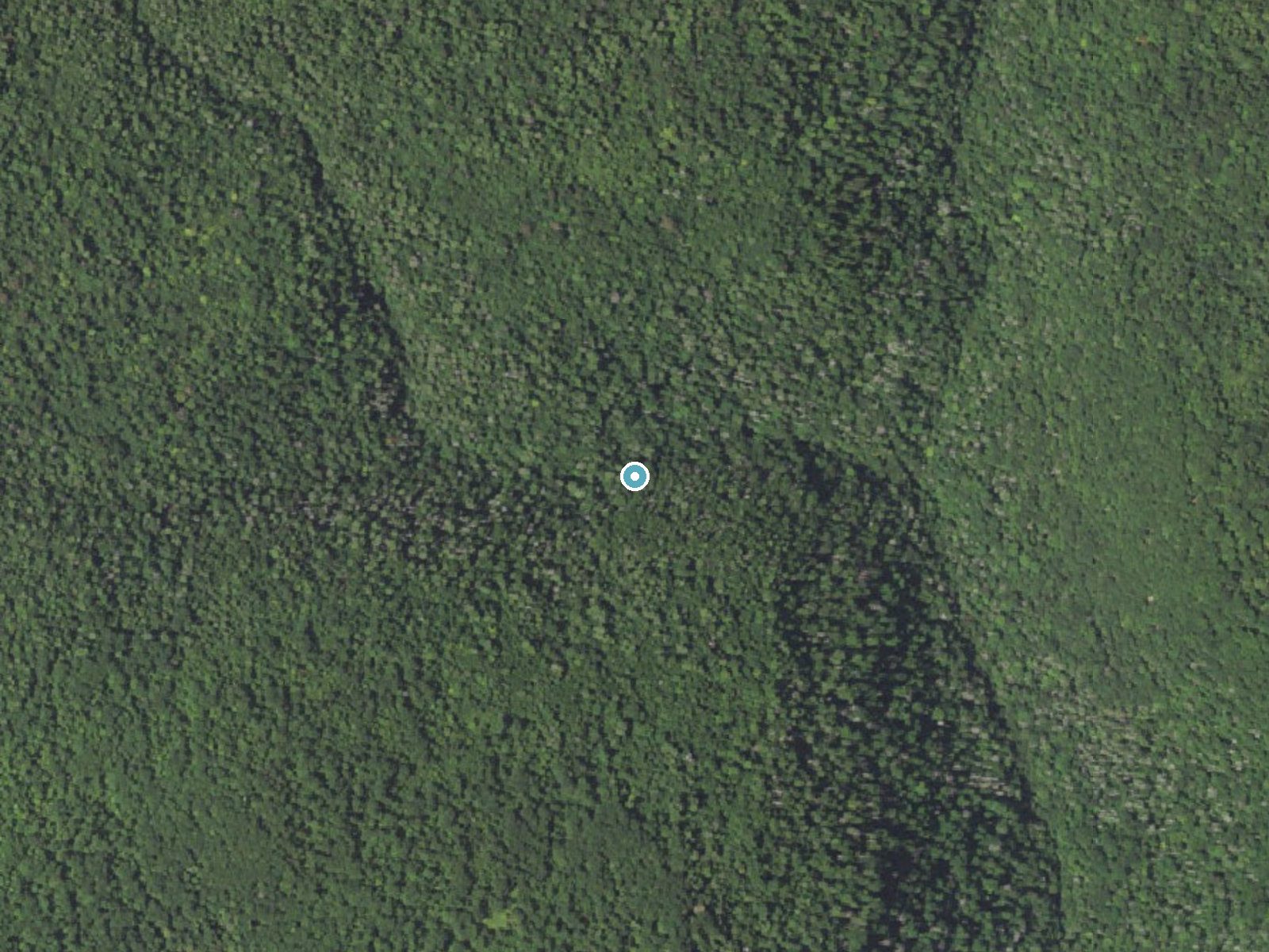 Aerial photo of the same ground around Tuscarora Falls near Jamison City, Pennsylvania, for comparison with the lidar view
