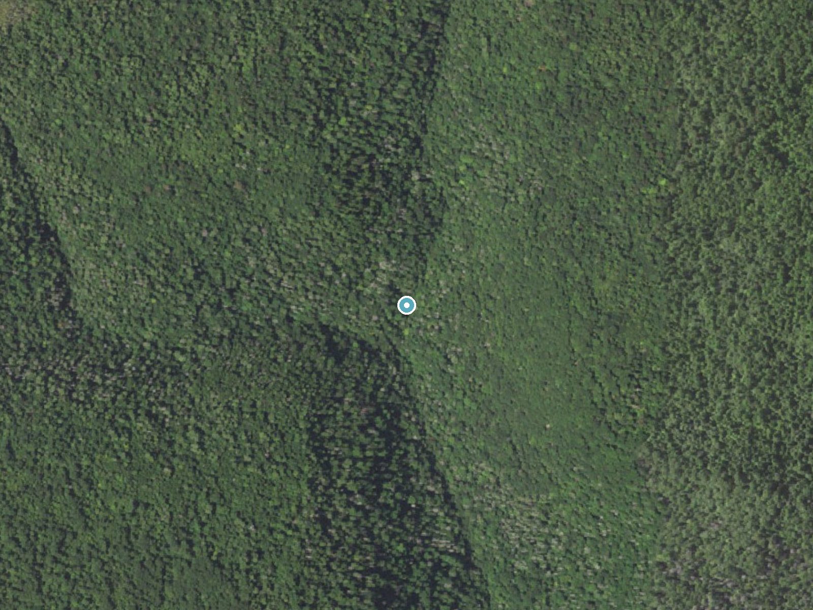 Aerial photo of the same ground around Wyandot Falls near Jamison City, Pennsylvania, for comparison with the lidar view