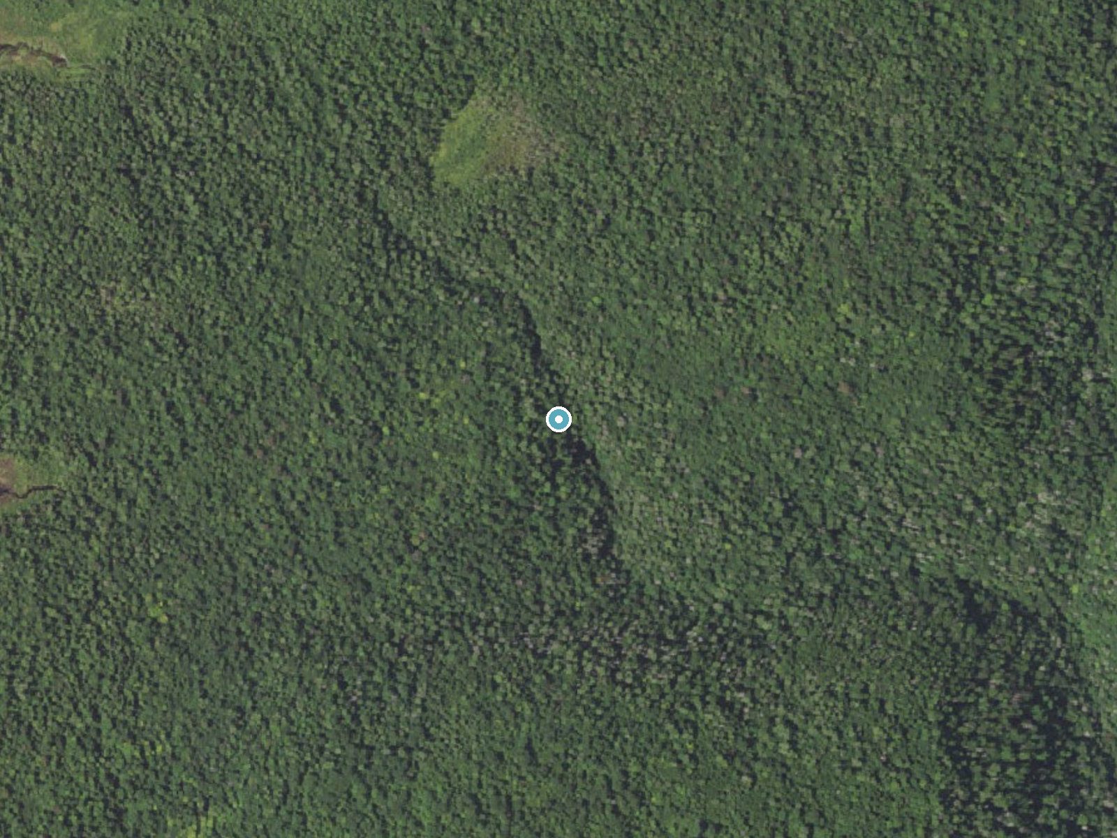 Aerial photo of the same ground around Ganoga Falls near Jamison City, Pennsylvania, for comparison with the lidar view