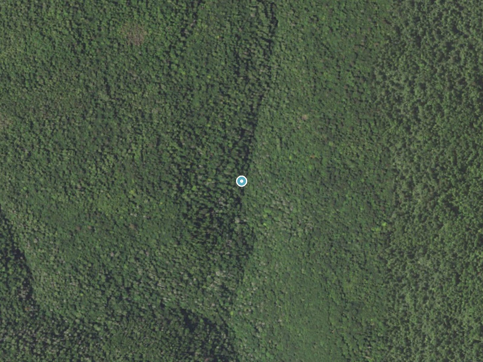 Aerial photo of the same ground around Ozone Falls near Jamison City, Pennsylvania, for comparison with the lidar view
