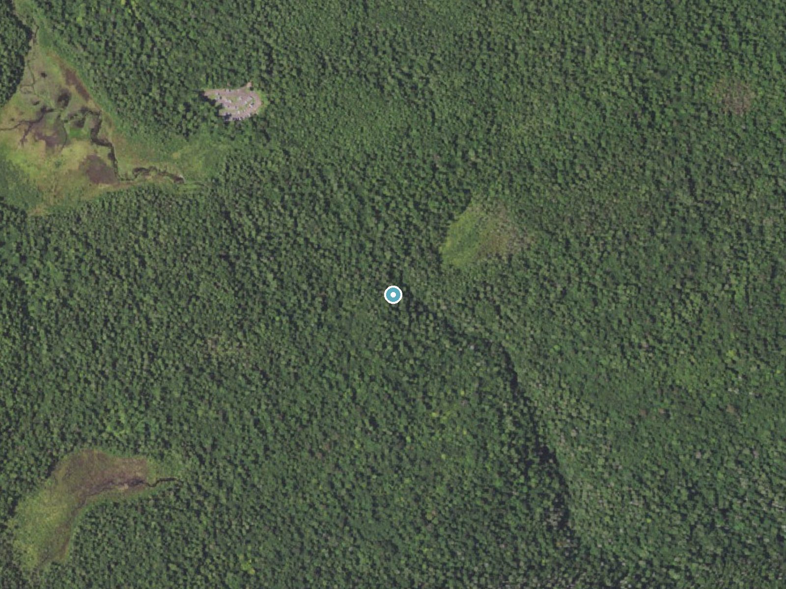Aerial photo of the same ground around Mohawk Falls near Jamison City, Pennsylvania, for comparison with the lidar view