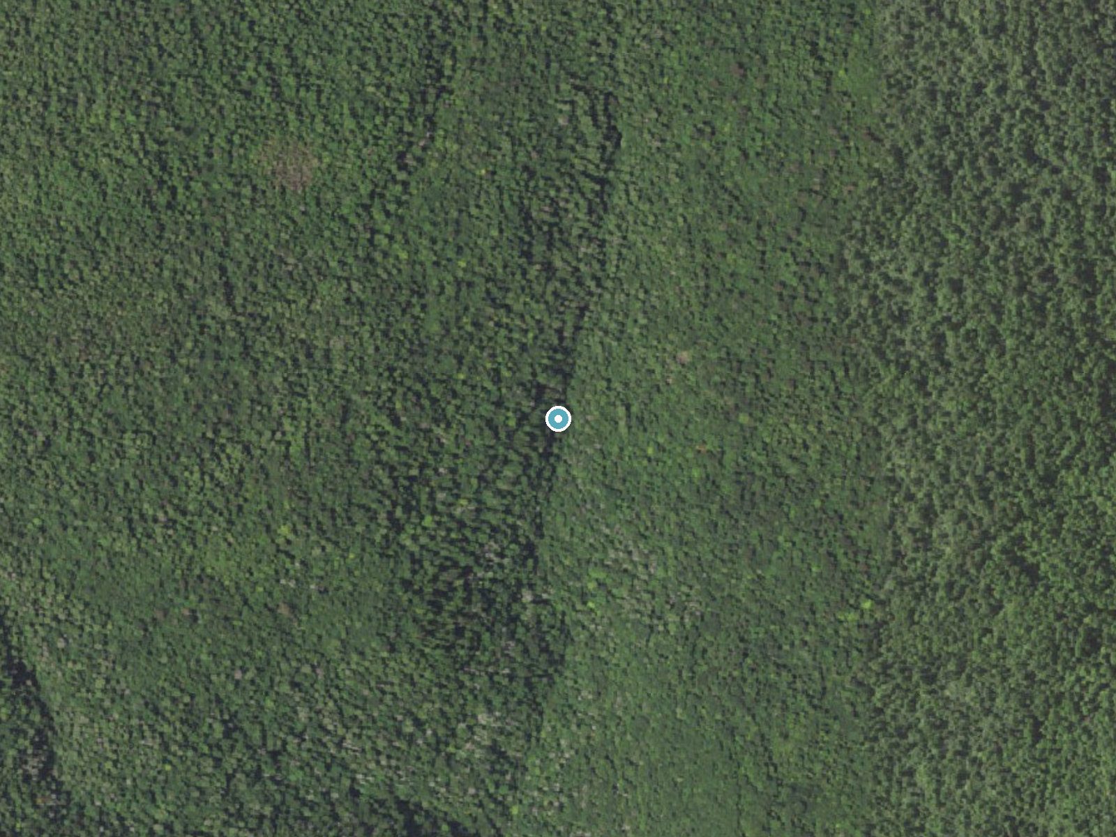 Aerial photo of the same ground around Huron Falls near Jamison City, Pennsylvania, for comparison with the lidar view