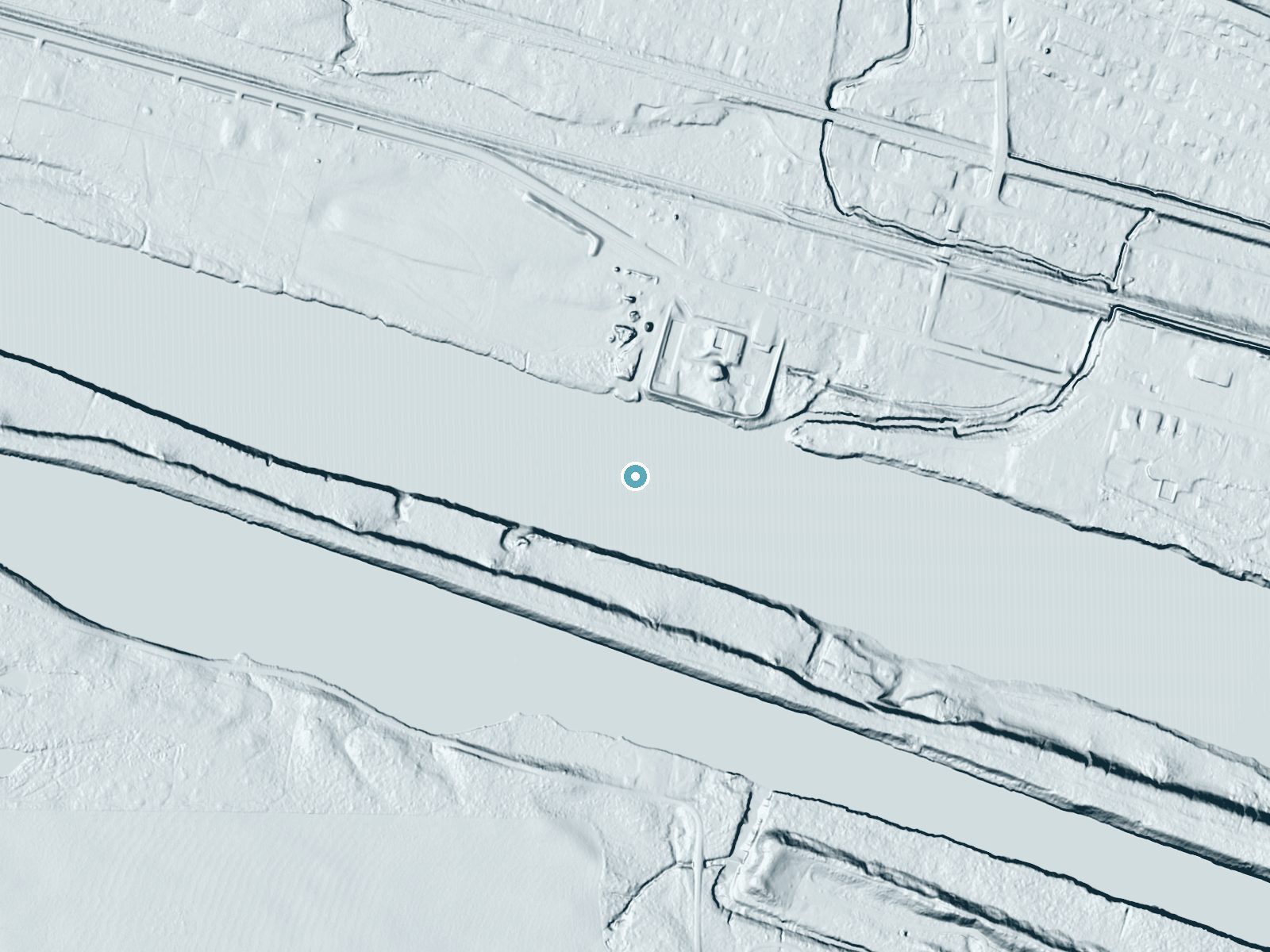 LiDAR bare-earth terrain around Great Falls of the Illinois River near Marseilles, Illinois