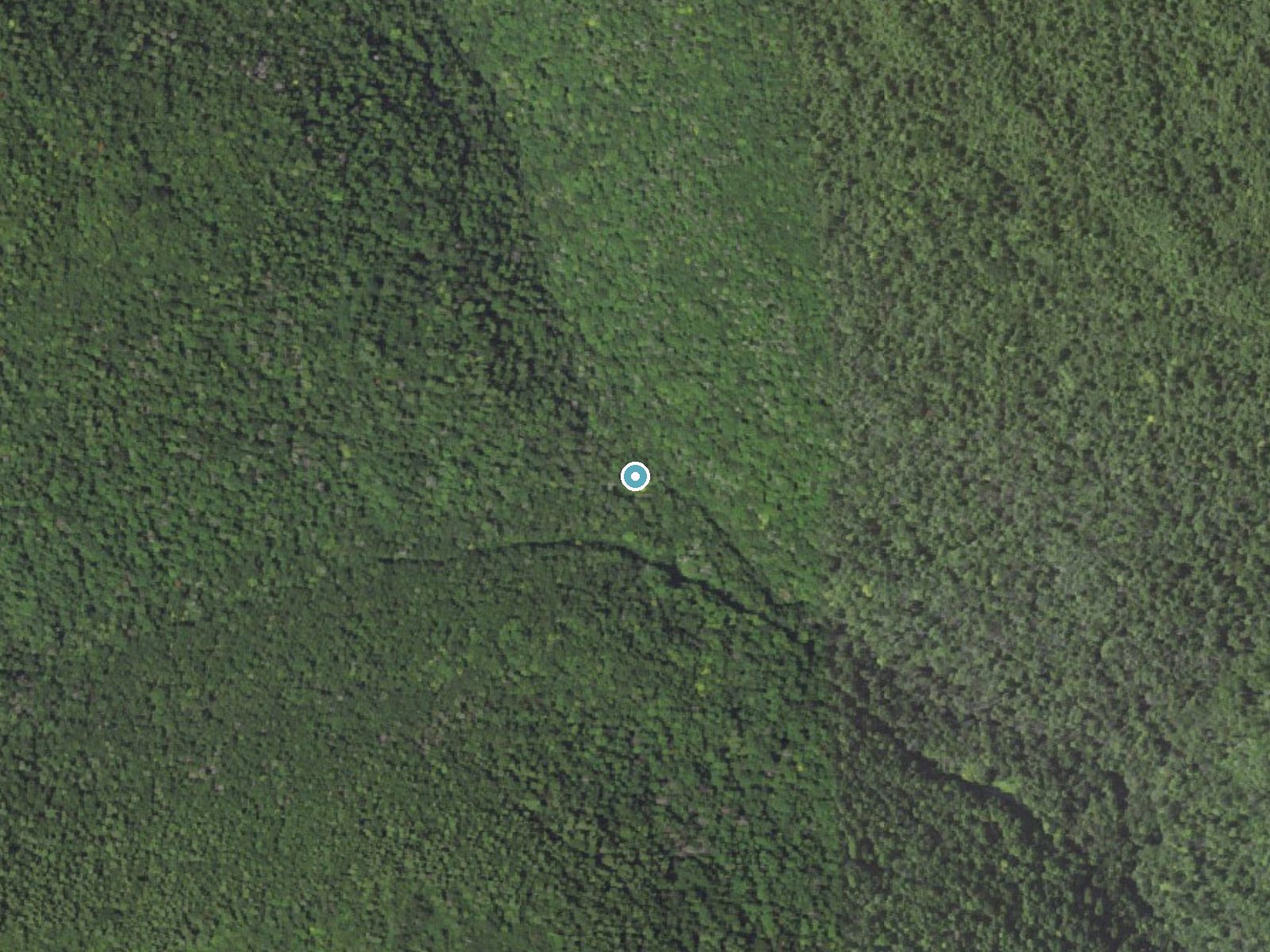 Aerial photo of the same ground around Lewis Falls near Jamison City, Pennsylvania, for comparison with the lidar view