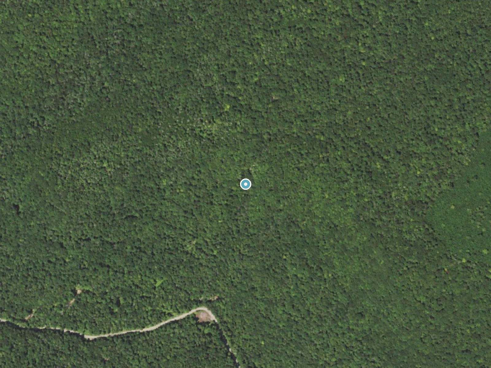 Aerial photo of the same ground around Angel Falls near Eagles Mere, Pennsylvania, for comparison with the lidar view