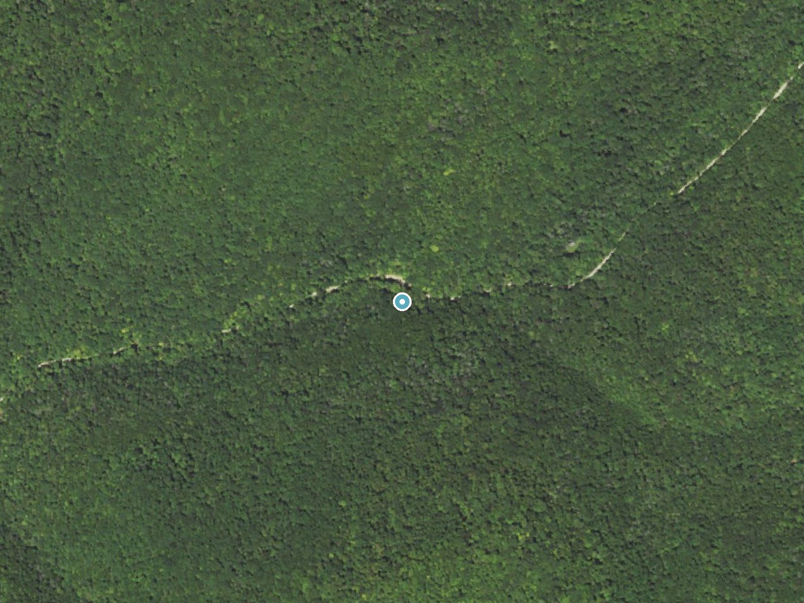 Aerial photo of the same ground around Dry Run Falls near Eagles Mere, Pennsylvania, for comparison with the lidar view