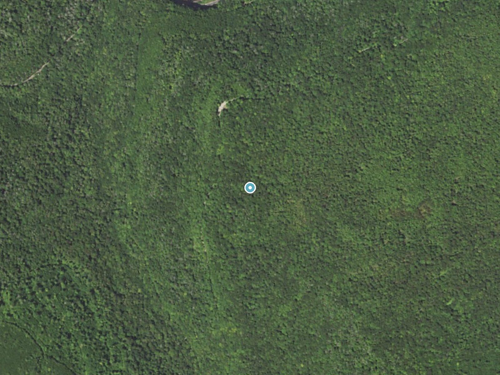 Aerial photo of the same ground around Cold Run Road Falls near Forksville, Pennsylvania, for comparison with the lidar view