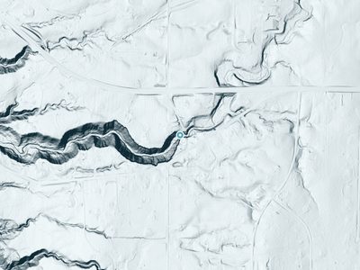 LiDAR terrain view around Deans Fall