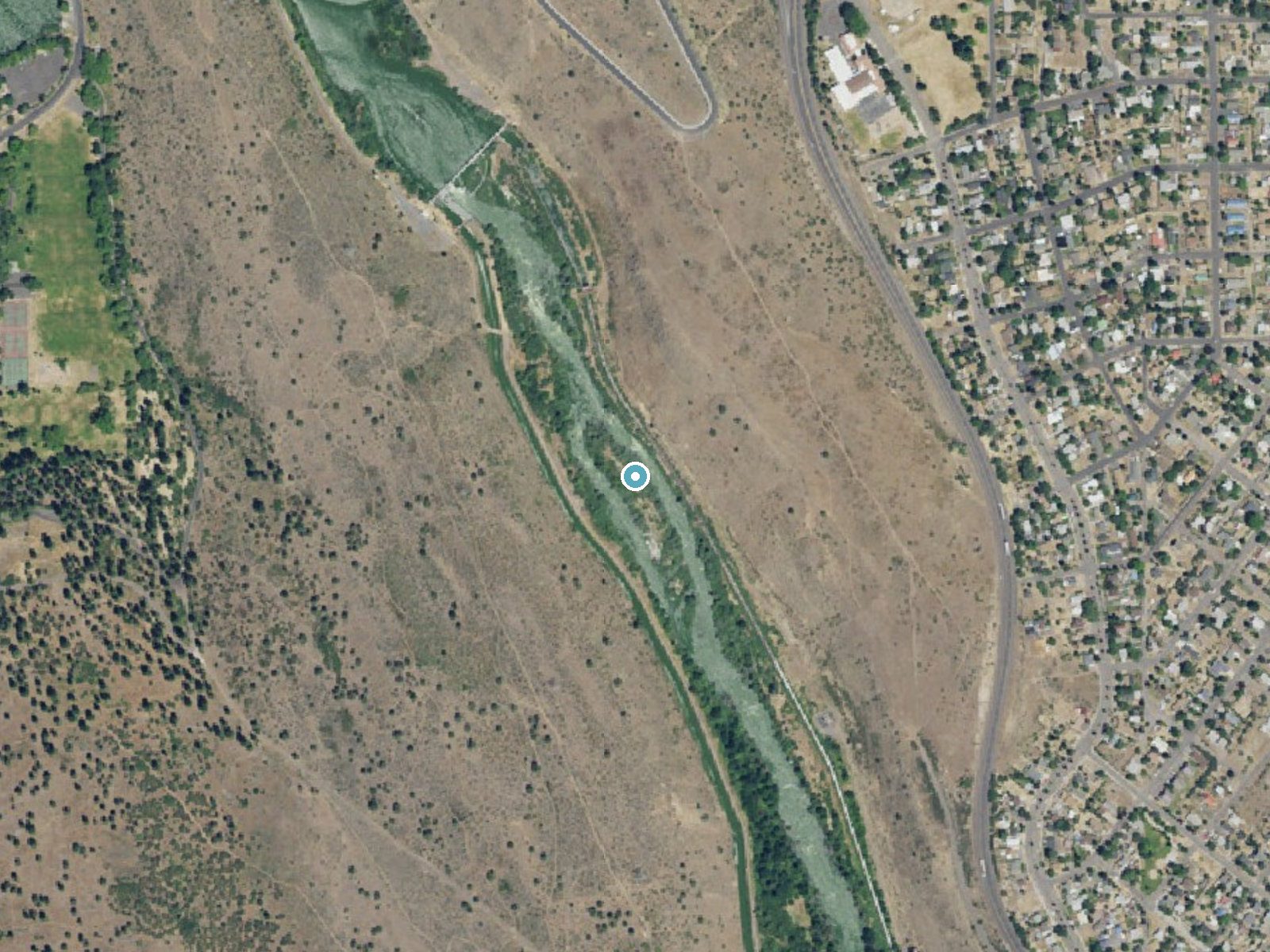 Aerial photo of the same ground around Klamath Falls near Klamath Falls, Oregon, for comparison with the lidar view