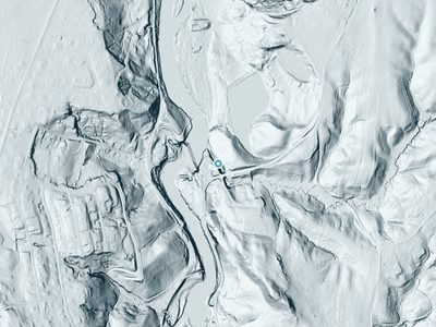LiDAR terrain view around Rossman Falls in New York, about 73 feet of drop