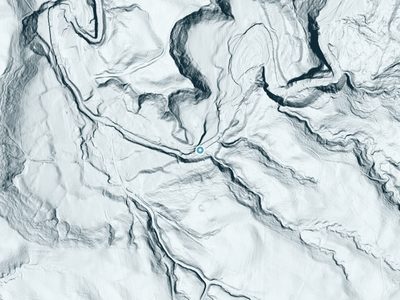 LiDAR terrain view around Shumla Falls in New York, about 89 feet of drop