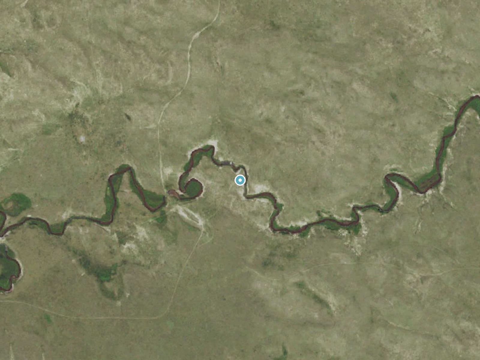 Aerial photo of the same ground around Big Falls near Mullen, Nebraska, for comparison with the lidar view