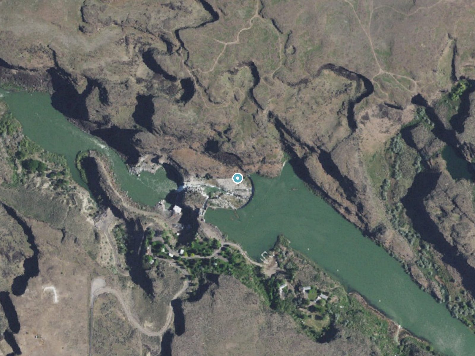Aerial photo of the same ground around Twin Falls near Kimberly, Idaho, for comparison with the lidar view