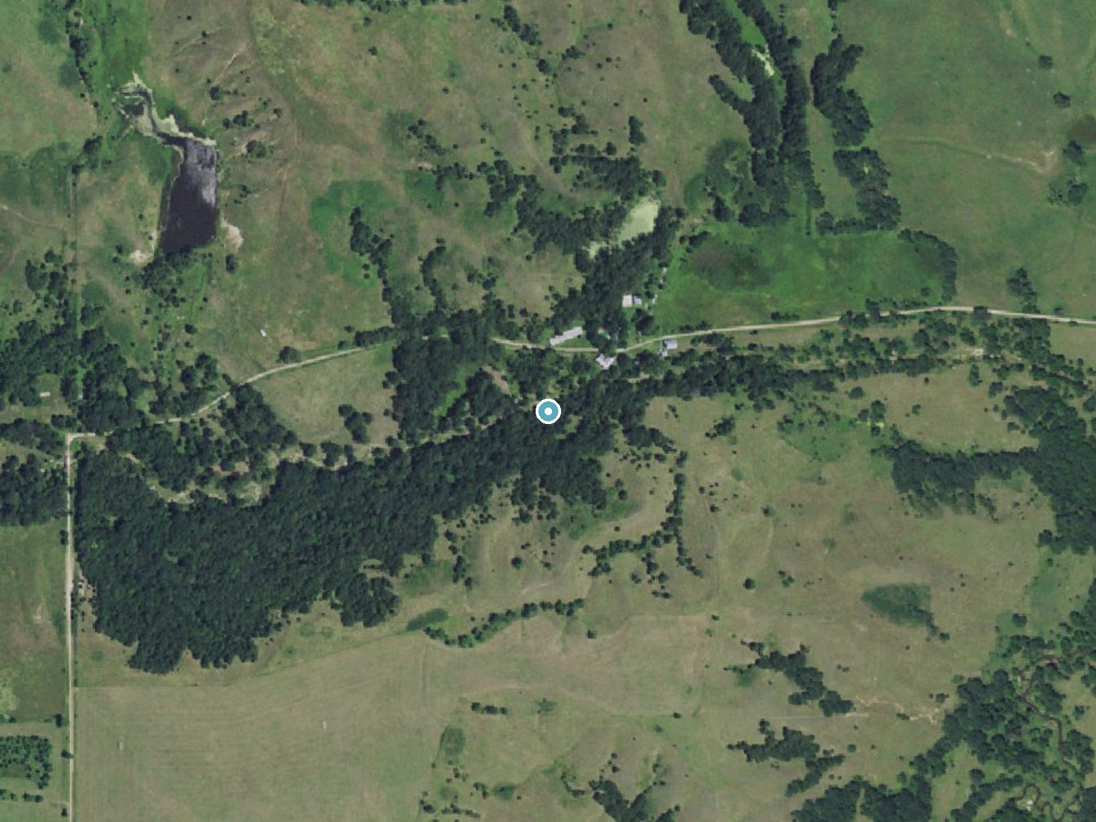 Aerial photo of the same ground around Rock Falls near Emmet, Nebraska, for comparison with the lidar view