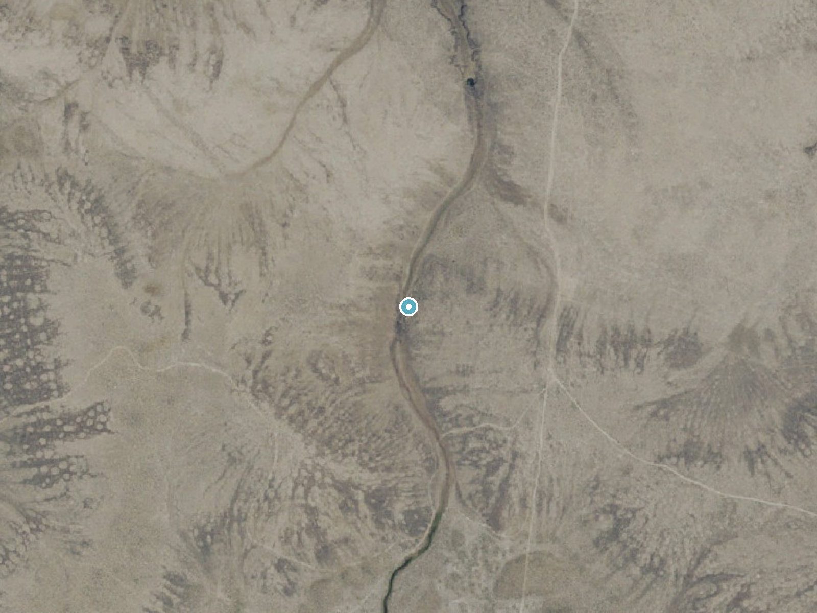 Aerial photo of the same ground around Groundhog Falls near Jordan Valley, Oregon, for comparison with the lidar view