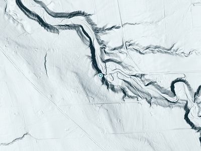 LiDAR terrain view around Moonshine Falls in New York, about 147 feet of drop