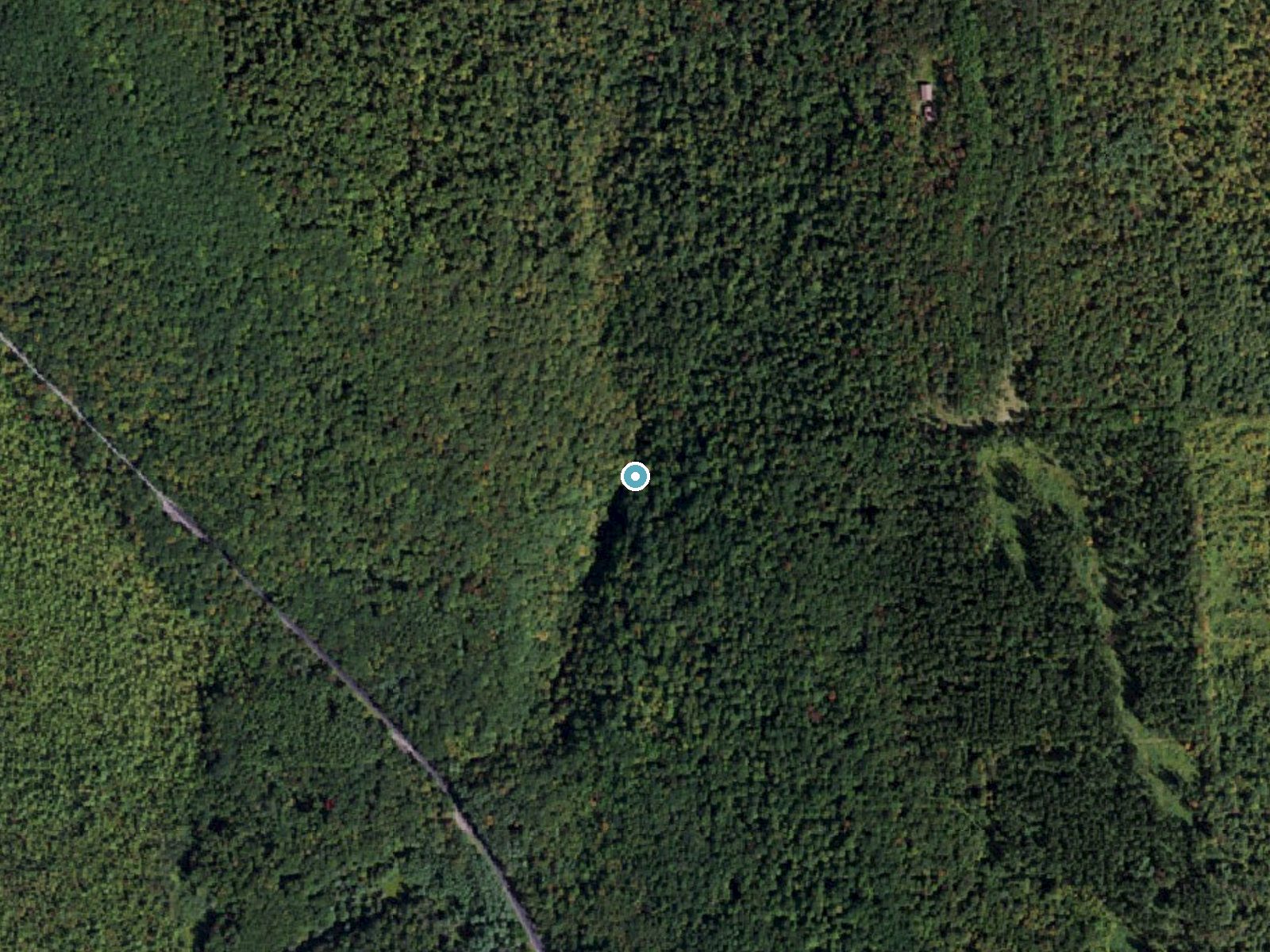 Aerial photo of the same ground around Tinker Falls near McGraw, New York, for comparison with the lidar view