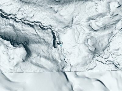 LiDAR terrain view around Red Blanket Falls in Oregon, about 156 feet of drop
