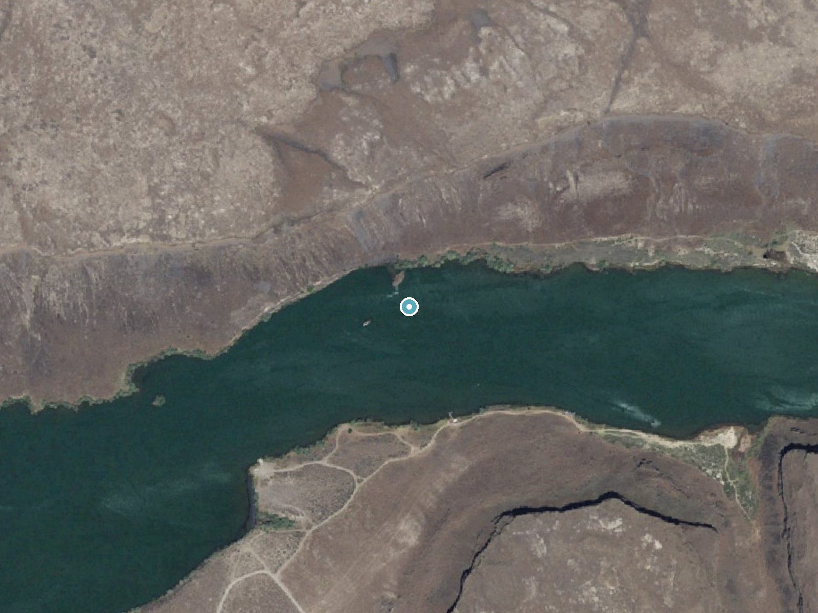 Aerial photo of the same ground around Crane Falls (historical) near Mountain Home AFB, Idaho, for comparison with the lidar view